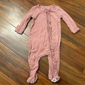 Caden Lane light pink ruffle footed pajamas.